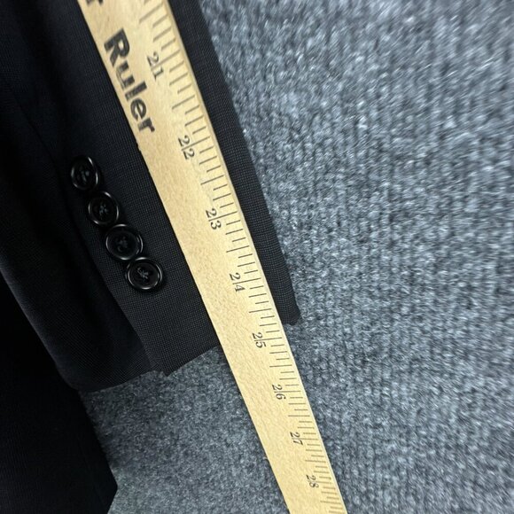 Hickey Freeman Suit Jacket Mens 42R Black Worsted Wool‎ 130s Silk Loro Piana USA - Picture 16 of 16